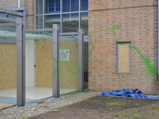Climate activists smash windows of Cambridge Energy Institute