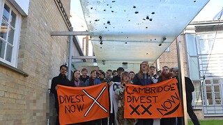 Zero Carbon blockade BP Institute in protest of divestment working group donation links