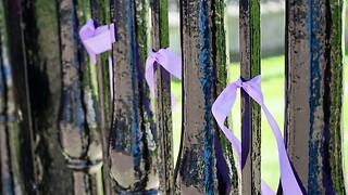 Campaigners tie ribbons to Senate House to support changes to the Disciplinary Procedure 