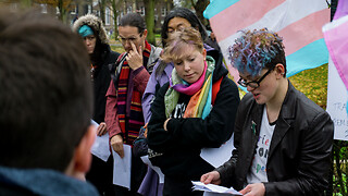 ‘We require you to stand up’ – students gather for Trans Day of Remembrance