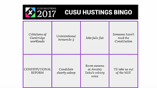 CUSU Hustings Bingo