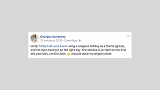 Student accuses Trinity Hall June Event of not properly representing Pagan beliefs