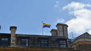 Trinity Hall flies the rainbow flag for the first time