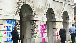 University claims Zero Carbon graffiti damaged Old Schools stone