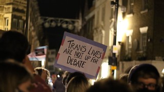 Students protest Helen Joyce talk