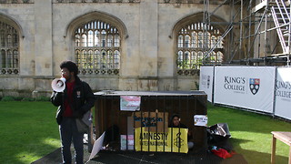 Students demand support for Sudan in cage protest