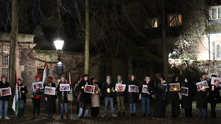 Pro-Palestine protesters gather for vigil outside Trinity