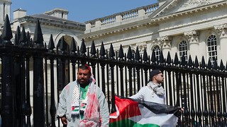 Pro-Palestine activists protest outside Senate House 