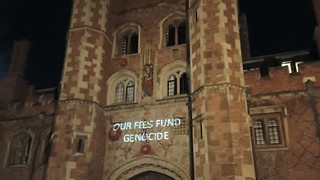 Palestine activists project slogans onto John&rsquo;s