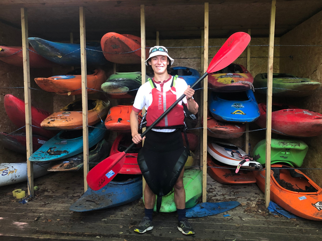 A rower tries kayaking