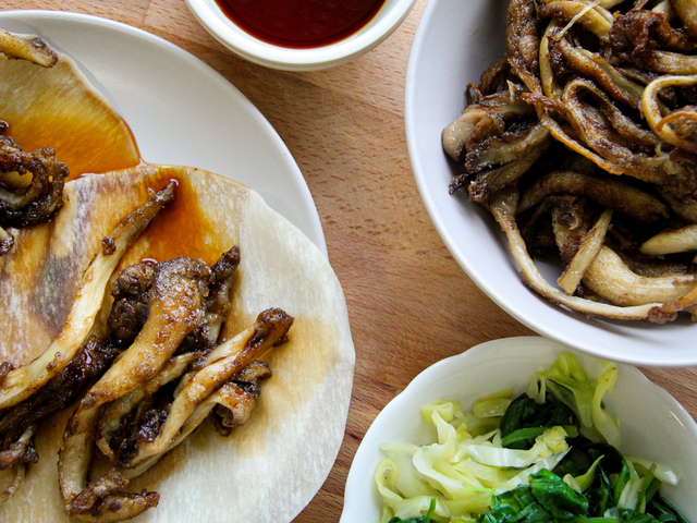 Mourning a friendship, paired with oyster mushroom pancakes