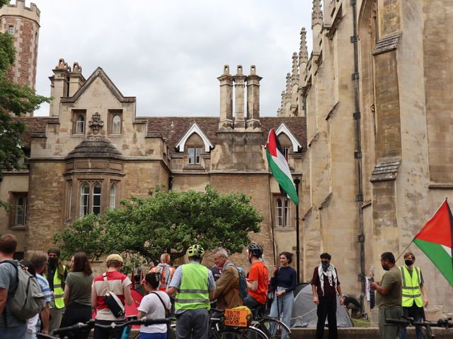 Students set up pro-Palestine encampment outside Trinity