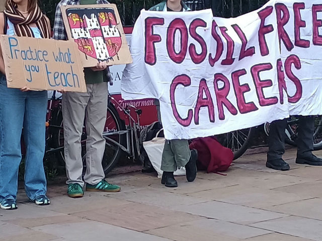 Climate protesters rally against the Careers Service