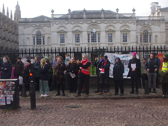 Protesters call on university staff to support strike action