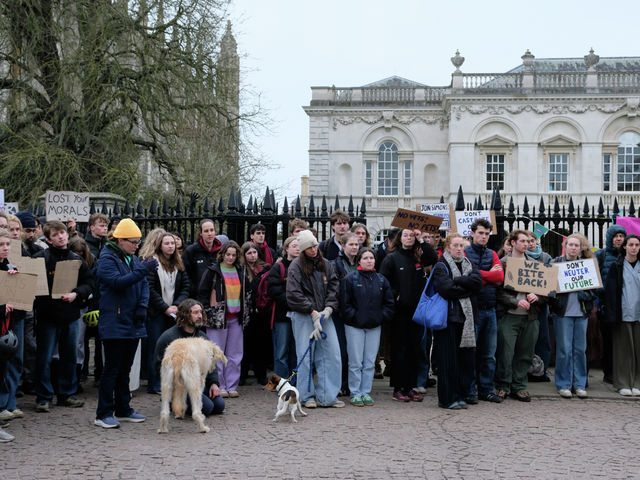 Supporters protest potential vet school closure