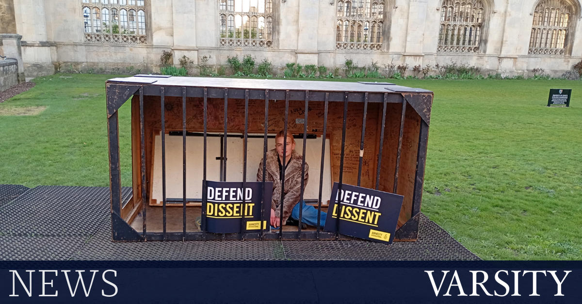 Amnesty International holds Cage Campaign for the right to protest
